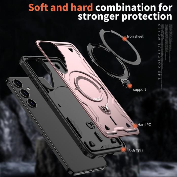 N/A - Mobilskal till Samsung Galaxy S24 FE Plast Militärt Skydd - Roséguld