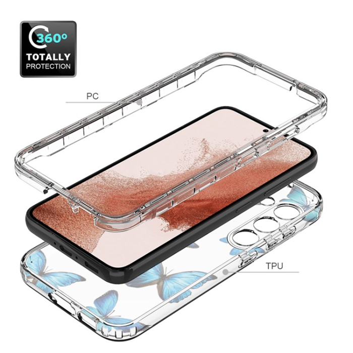 A-One Brand - Galaxy S23 Plus Skal Pattern Printing - Blå Butterfly