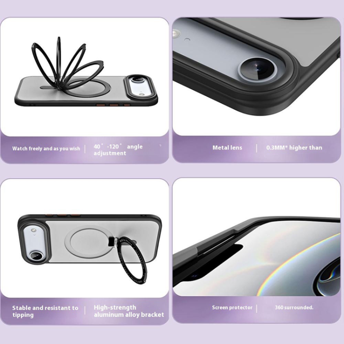 A-One Brand - iPhone 17 Air Mobilskal MagSafe Hidden Magnetisk Kickstand - Silver