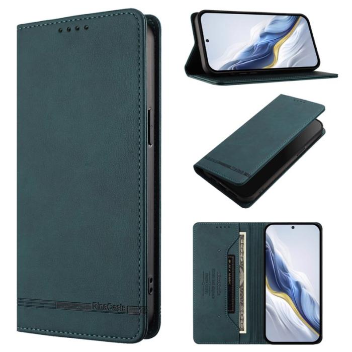 OEM - RINACASIS Samsung Galaxy A57 Plånboksfodral Konstläder RFID Skydd - Grön