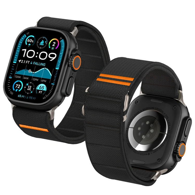 Tech Protec Apple Watch (44/45/46/49mm) Armband Nylon Slip - Svart | 5123 | AlltMobil