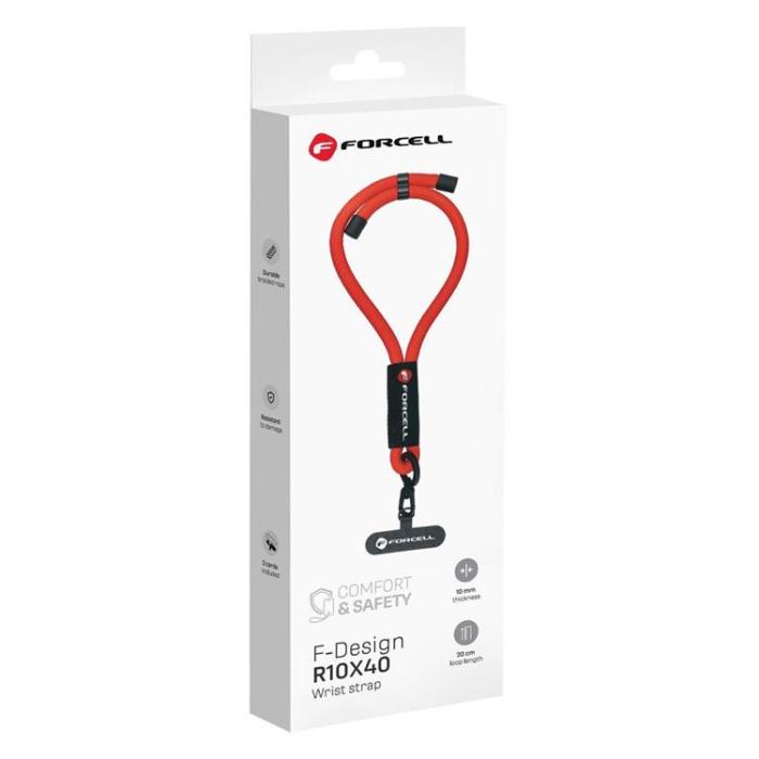 Forcell - Forcell Handled Mobilrem Lanyard med Justerbar Längd - Röd