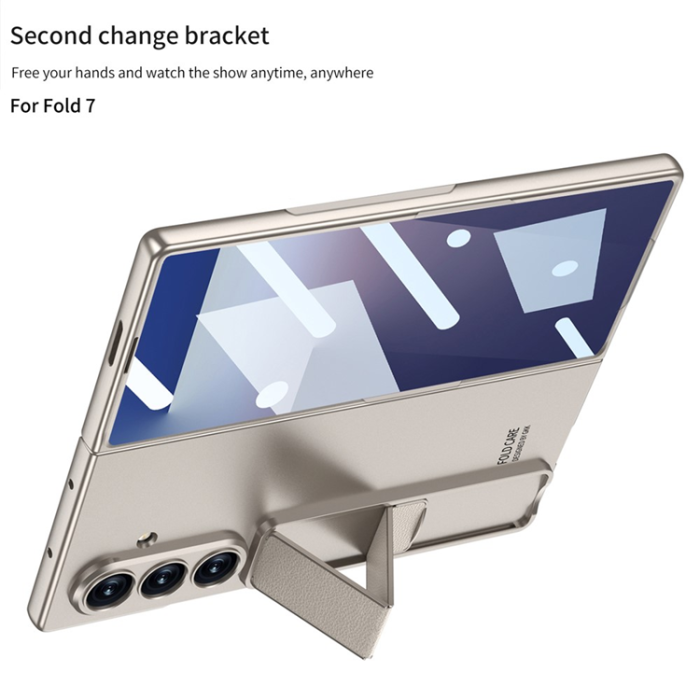 GKK - Galaxy Z Fold 7 Mobilskal Kickstativ Med Härdat glas - Grön