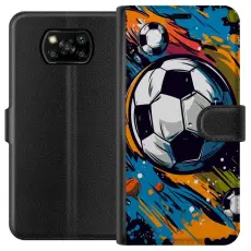 Gustaf - Pl&aring;nboksfodral till Xiaomi Poco X3 NFC med Fotbollar