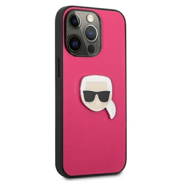 UTGATT1 - Karl Lagerfeld iPhone 13 Pro Mobilskal Läder Ikonik - Rosa