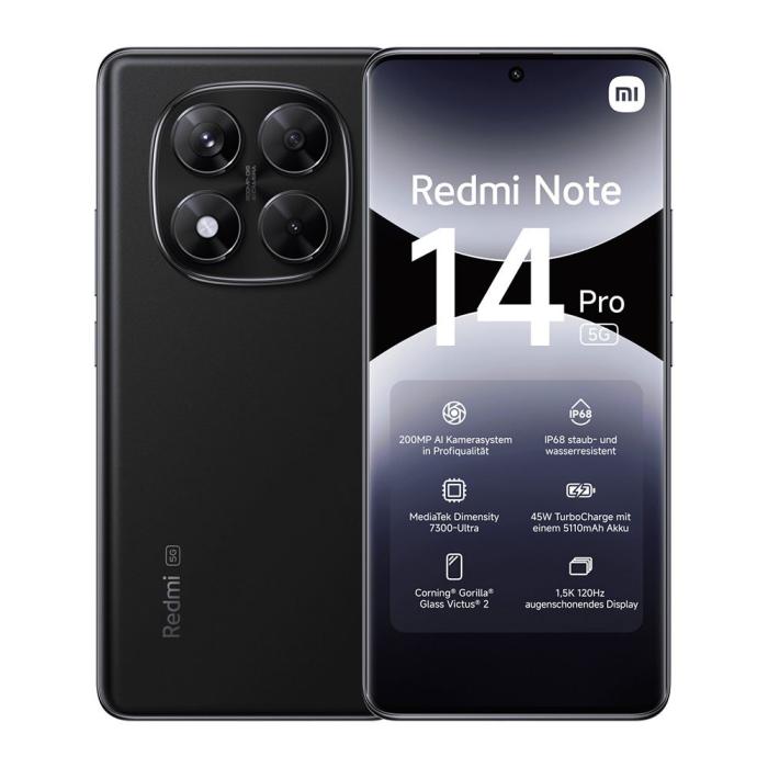 Samsung - Xiaomi Redmi Note 14 Pro 8GB/256GB 5G Midnatts Svart