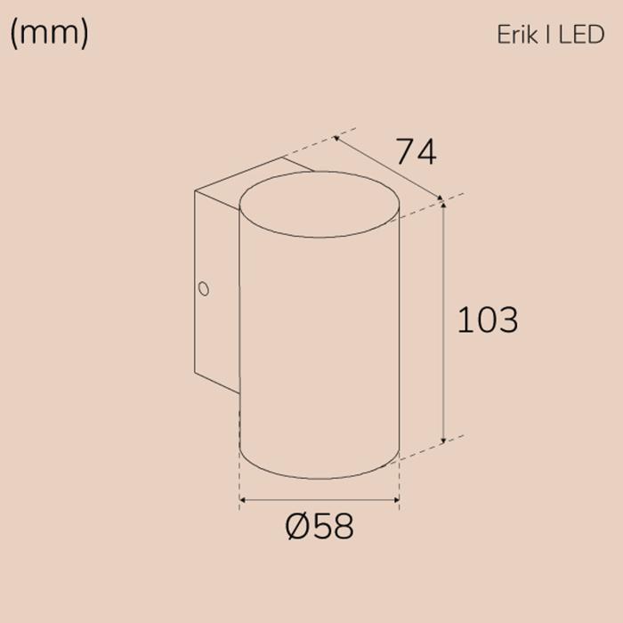 LLITT - LLITT Erik I Väggarmatur LED IP65 3000K 2W 293lm - Antracit