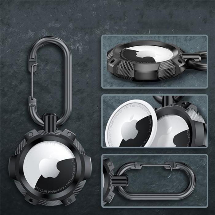 Tech-Protect - Apple Airtag Skal TPU Carbon - Svart
