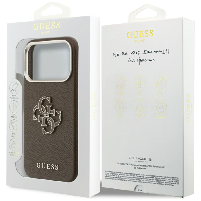 Guess - Guess Mobilskal iPhone 17 Pro FW Resin Logo - Brun