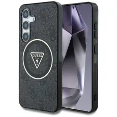 Guess - Guess Galaxy S25 Mobilskal MagSafe 4G Glitter Triangle Buttons - Svart