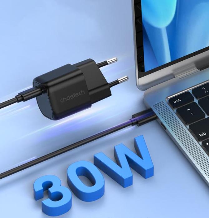 Choetech - Choetech GaN Väggladdare 30W USB-C - Svart