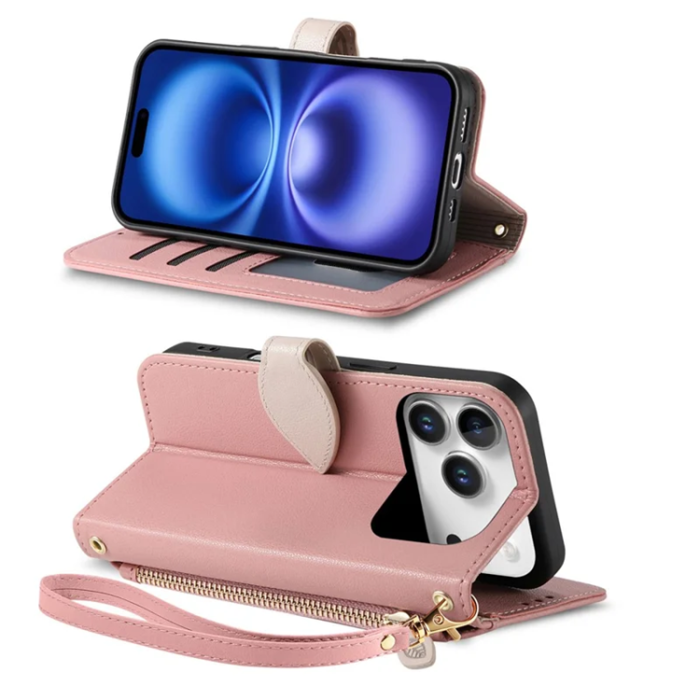 A-One Brand - iPhone 17 Pro Plånboksfodral Leaf Magnetiskt Spänne Konstläder