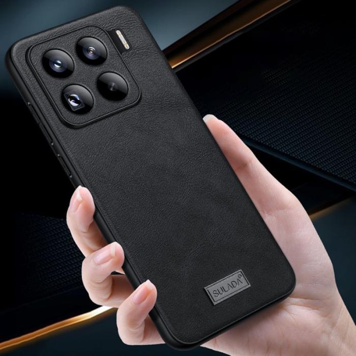 SULADA - SULADA Mobilskal till Xiaomi 15 Pro PU Läder + TPU + PC Baksida Röd