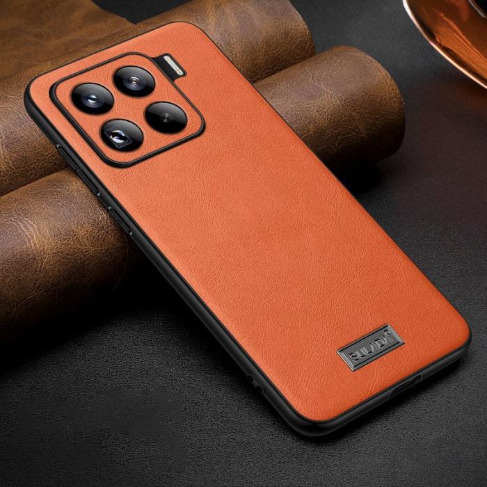 SULADA - SULADA Mobilskal till Xiaomi 15 Pro PU Läder + TPU + PC Baksidan Orange
