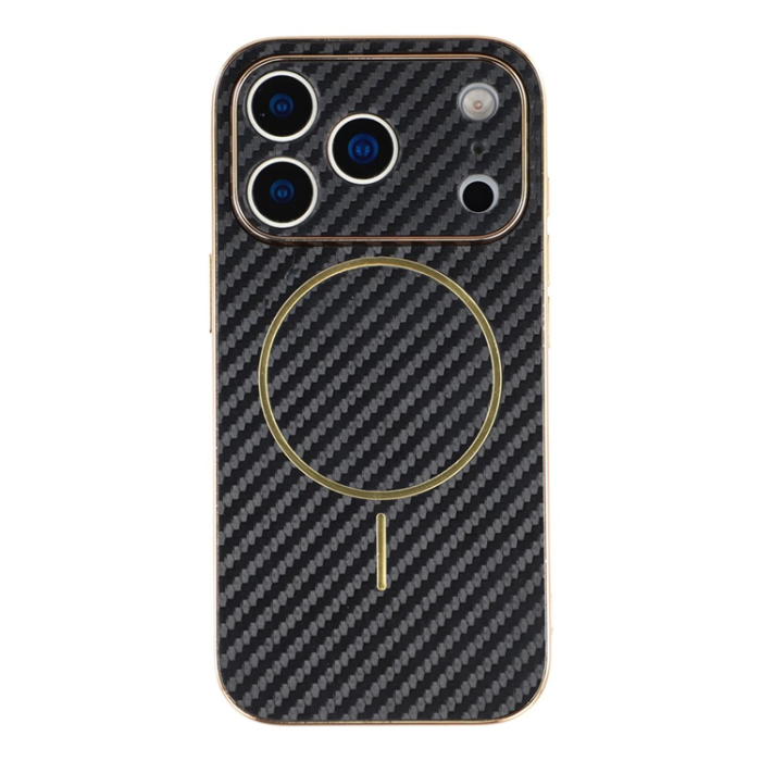A-One Brand - iPhone 17 Pro Max Mobilskal MagSafe Carbon Fiber Electroplated