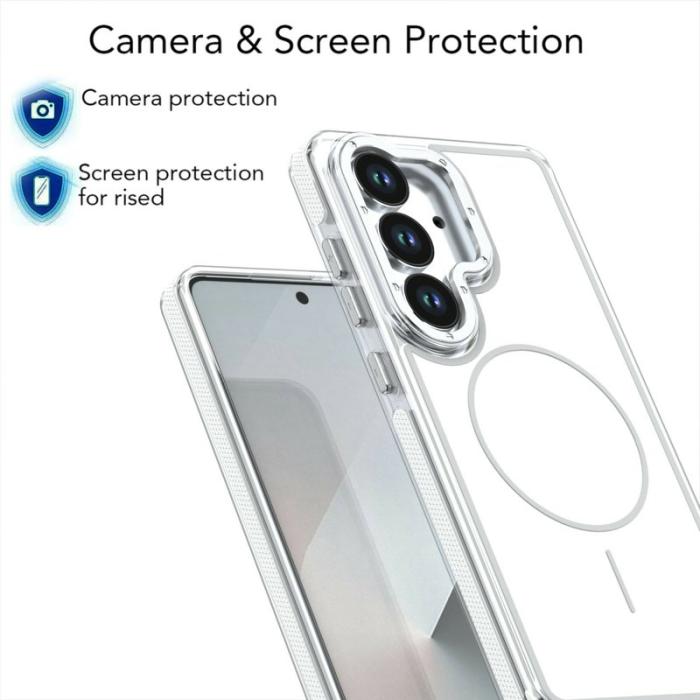 OEM - Mobilskal för Samsung Galaxy S26 Magnetiskt Dual Color Shockproof TPU - Vit