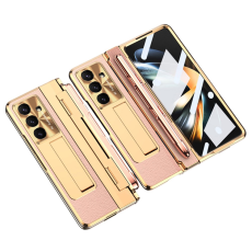A-One Brand - Galaxy Z Fold 7 Mobilskal Kickstand med Stylus - Guld / Rosa