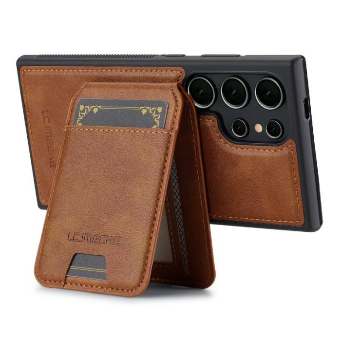LC.imeeke - LC.IMEEKE Mobilskal för Samsung Galaxy S26 Ultra Magnetiskt Konstläder - Brun