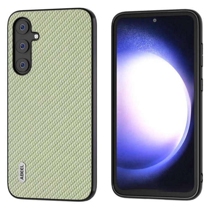 ABEEL - ABEEL Mobilskal till Samsung Galaxy S23 FE Läder PC+TPU Grön