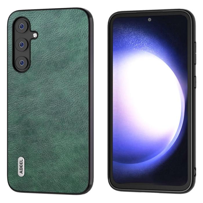 ABEEL - ABEEL Mobilskal till Samsung Galaxy S23 FE Läder TPU+PC Grön