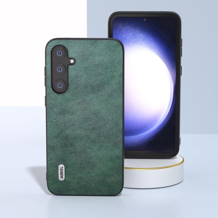 ABEEL - ABEEL Mobilskal till Samsung Galaxy S23 FE Läder TPU+PC Grön