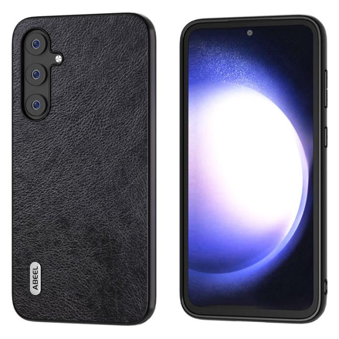 ABEEL - ABEEL Mobilskal till Samsung Galaxy S23 FE Läder TPU+PC Svart