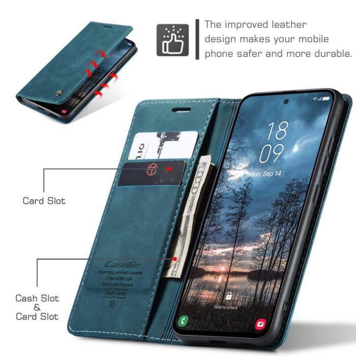 Caseme - CASEME 013 Plånboksfodral för Samsung Galaxy S25 Edge - Blå