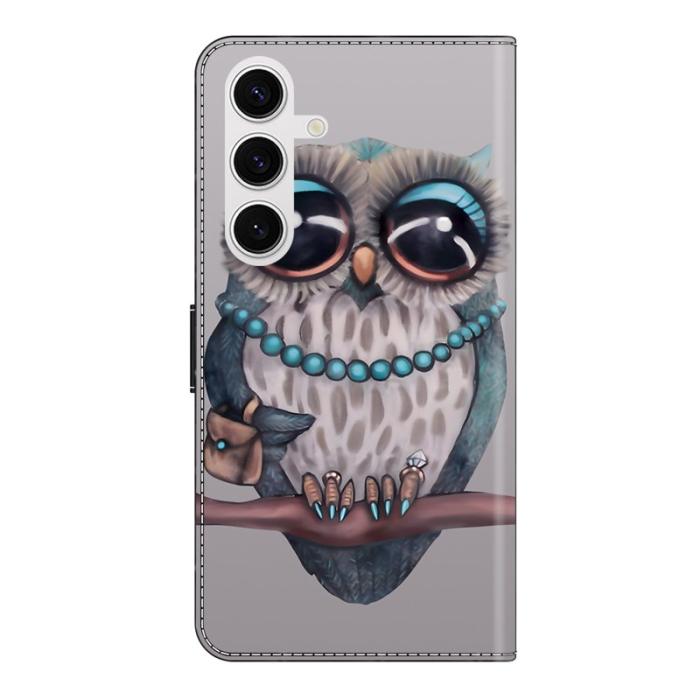 OEM - Samsung Galaxy S26 Plånboksfodral Fällbart Ställ Konstläder Mönster - Uggla