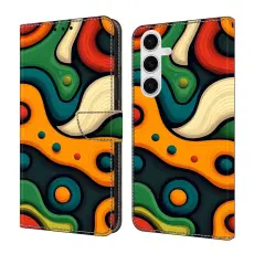 OEM - Samsung Galaxy S26 Pl&aring;nboksfodral F&auml;llbart St&auml;ll Konstl&auml;der M&ouml;nstertryck - M&aring;lad