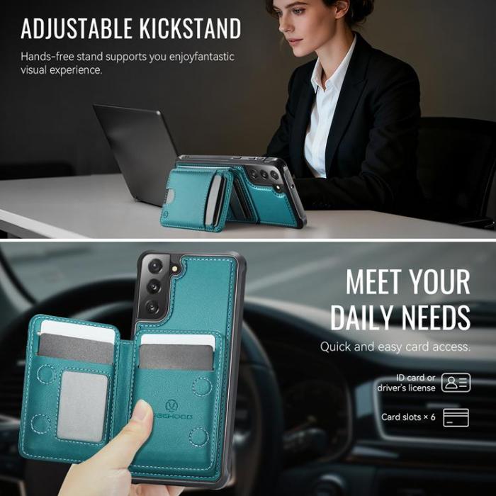 OEM - JEEHOOD Samsung Galaxy S22 5G Fodral KonstLäder - Blå