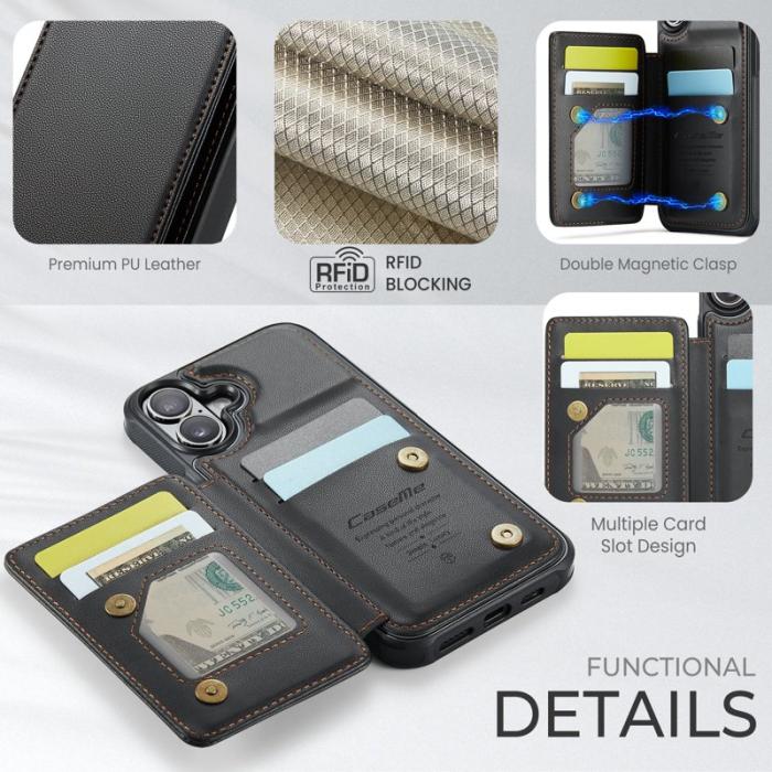 Caseme - CASEME C22 iPhone 17 Fodral med RFID-Skydd - Svart