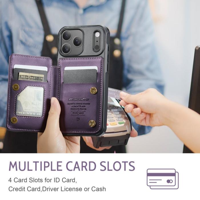 Caseme - CASEME C22 iPhone 17 Pro Fodral med RFID-Skydd och 5 Kortplatser Lila