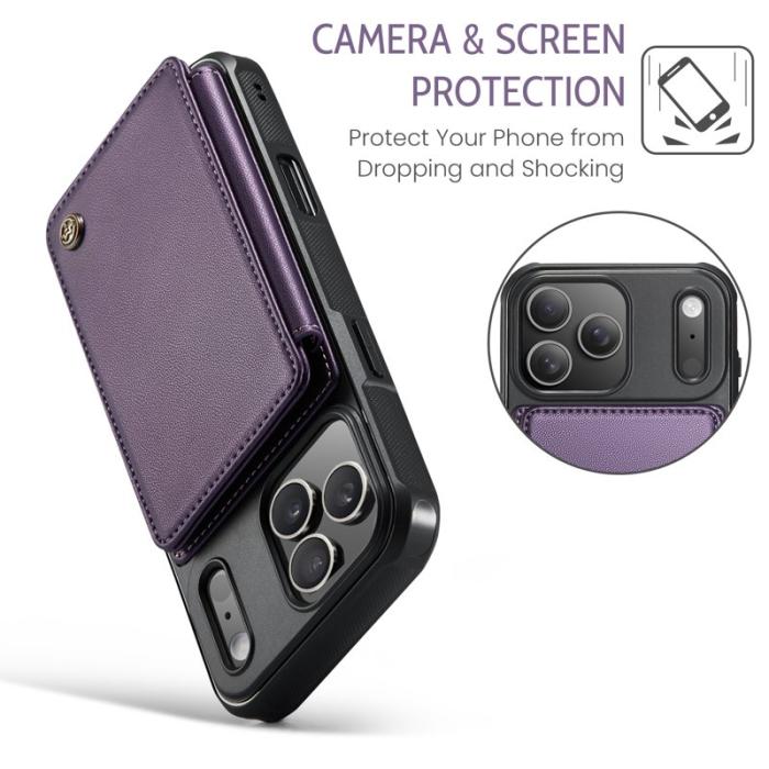 Caseme - CASEME C22 iPhone 17 Pro Fodral med RFID-Skydd och 5 Kortplatser Lila