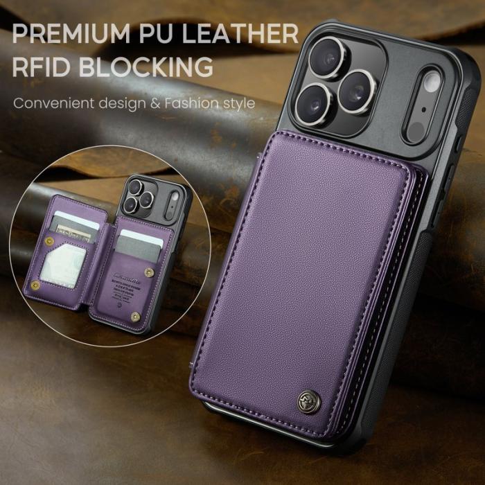 Caseme - CASEME C22 iPhone 17 Pro Fodral med RFID-Skydd och 5 Kortplatser Lila
