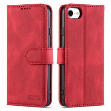 AZNS - AZNS iPhone SE (2022)/SE (2020)/8/7 Pl&aring;nboksfodral Konstl&auml;der - R&ouml;d