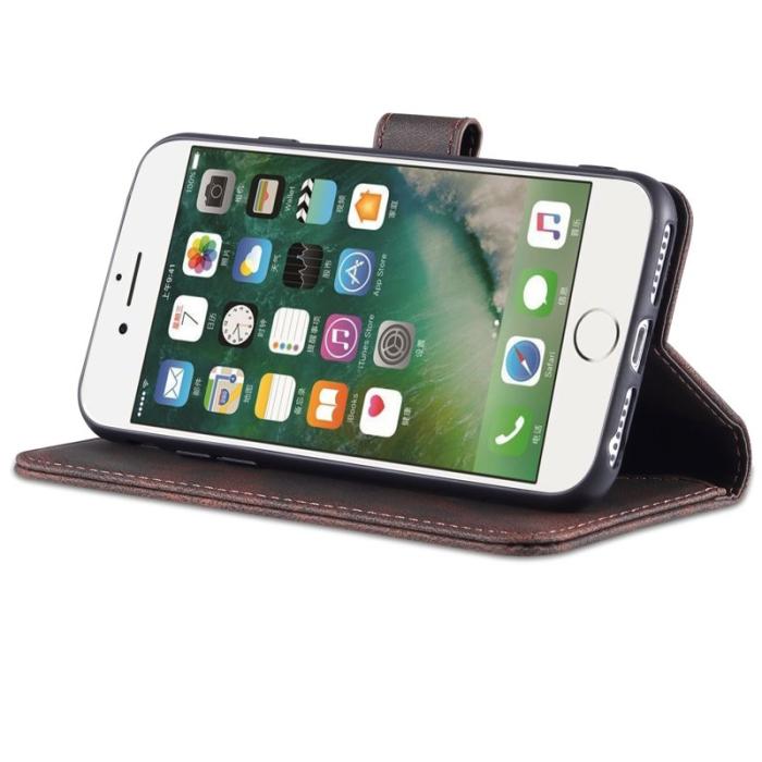 AZNS - AZNS iPhone SE (2022)/SE (2020)/8/7 Plånboksfodral Konstläder - Brun