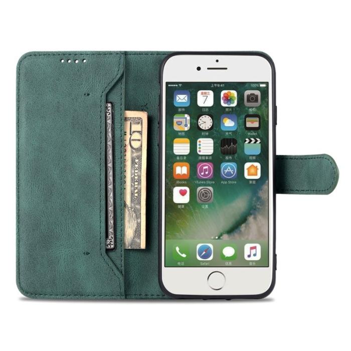 AZNS - AZNS iPhone SE (2022)/SE (2020)/8/7 Plånboksfodral Konstläder - Grön