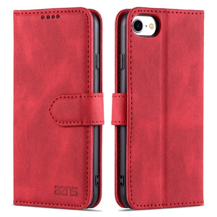 AZNS - AZNS iPhone SE (2022)/SE (2020)/8/7 Plånboksfodral Konstläder - Röd