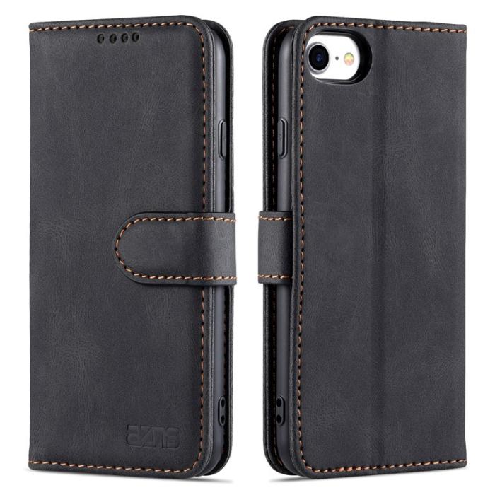 AZNS - AZNS iPhone SE (2022)/SE (2020)/8/7 Plånboksfodral Konstläder - Svart