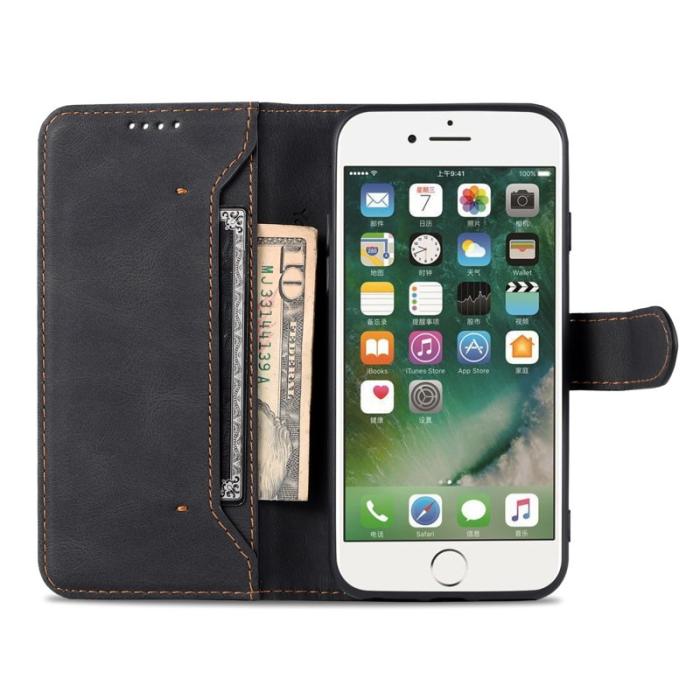 AZNS - AZNS iPhone SE (2022)/SE (2020)/8/7 Plånboksfodral Konstläder - Svart