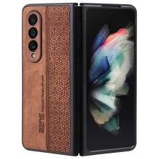 AZNS - AZNS Samsung Galaxy Z Fold3 5G Fodral - Imprinted KonstL&auml;der - Brun