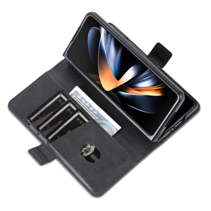 AZNS - AZNS Samsung Galaxy Z Fold3 5G Plånboksfodral Konstläder - Svart