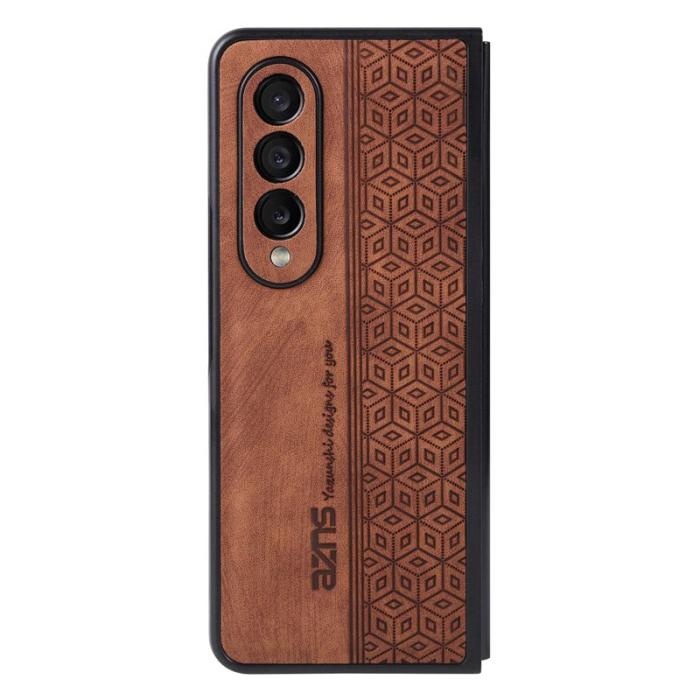 AZNS - AZNS Samsung Galaxy Z Fold3 5G Fodral - Imprinted KonstLäder - Brun