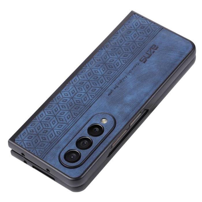 AZNS - AZNS Samsung Galaxy Z Fold3 5G Fodral KonstLäder - Blå
