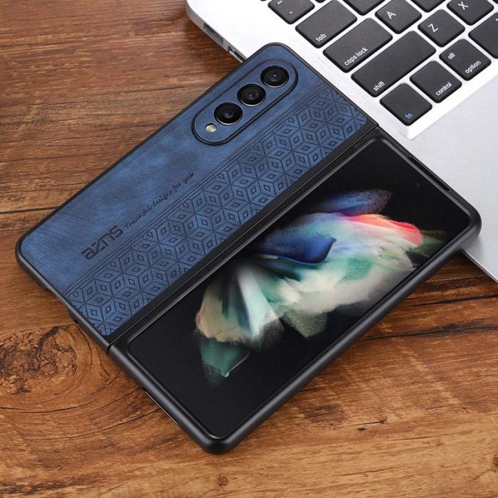 AZNS - AZNS Samsung Galaxy Z Fold3 5G Fodral KonstLäder - Blå