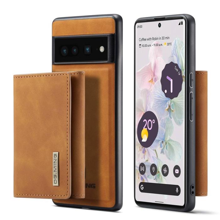 DG.MING - DG.MING Konstläder Plånboksfodral för Google Pixel 7 Pro 5G - Brun