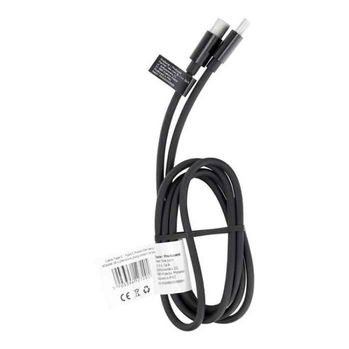 OEM - USB-C till USB-C kabel PD 60W 1m - Svart