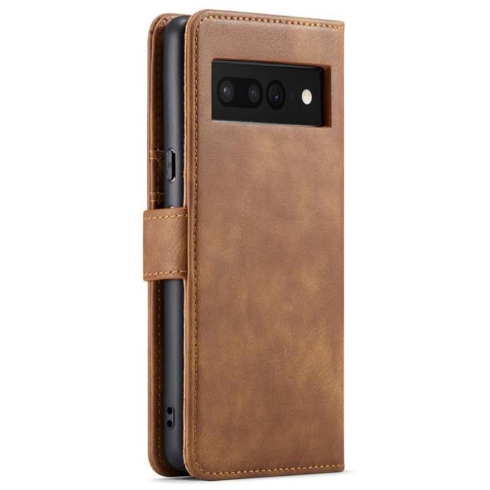 DG.MING - DG.MING Google Pixel 7 Pro Plånboksfodral Detachable 2in1 Äkta läder - Brun