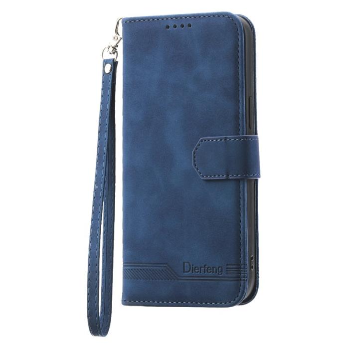 DIERFENG - DIERFENG DF-03 Samsung Galaxy Xcover7 Plånboksfodral Konstläder - Blå