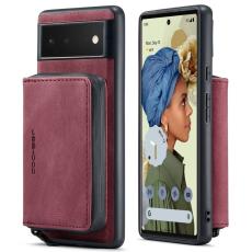 JEEHOOD - JEEHOOD Google Pixel 7 5G Konstl&auml;der Pl&aring;nboksfodral med St&auml;llning R&ouml;d
